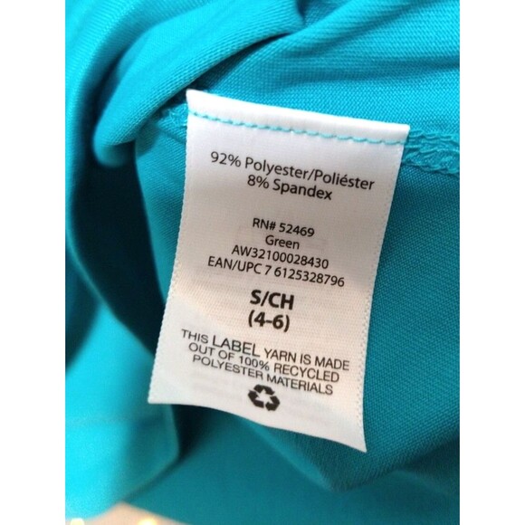 ATHLETIC WORKS GIRLS SMALL 4-6 GREEN SHIRT CORE ACTIVE BASIC SOLID V-NECK PLAIN - Picture 4 of 6